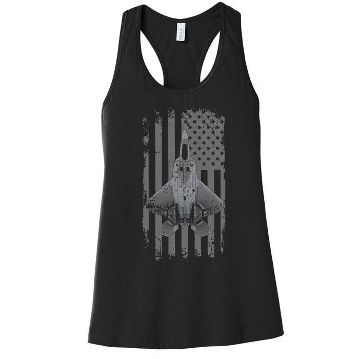 F22 Raptor Military Pilot Women's Racerback Tank