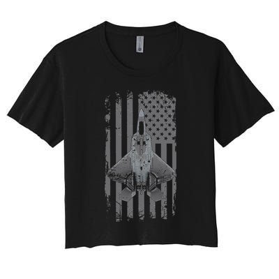 F22 Raptor Military Pilot Women's Crop Top Tee