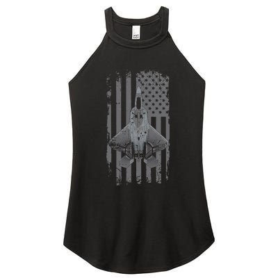 F22 Raptor Military Pilot Women's Perfect Tri Rocker Tank