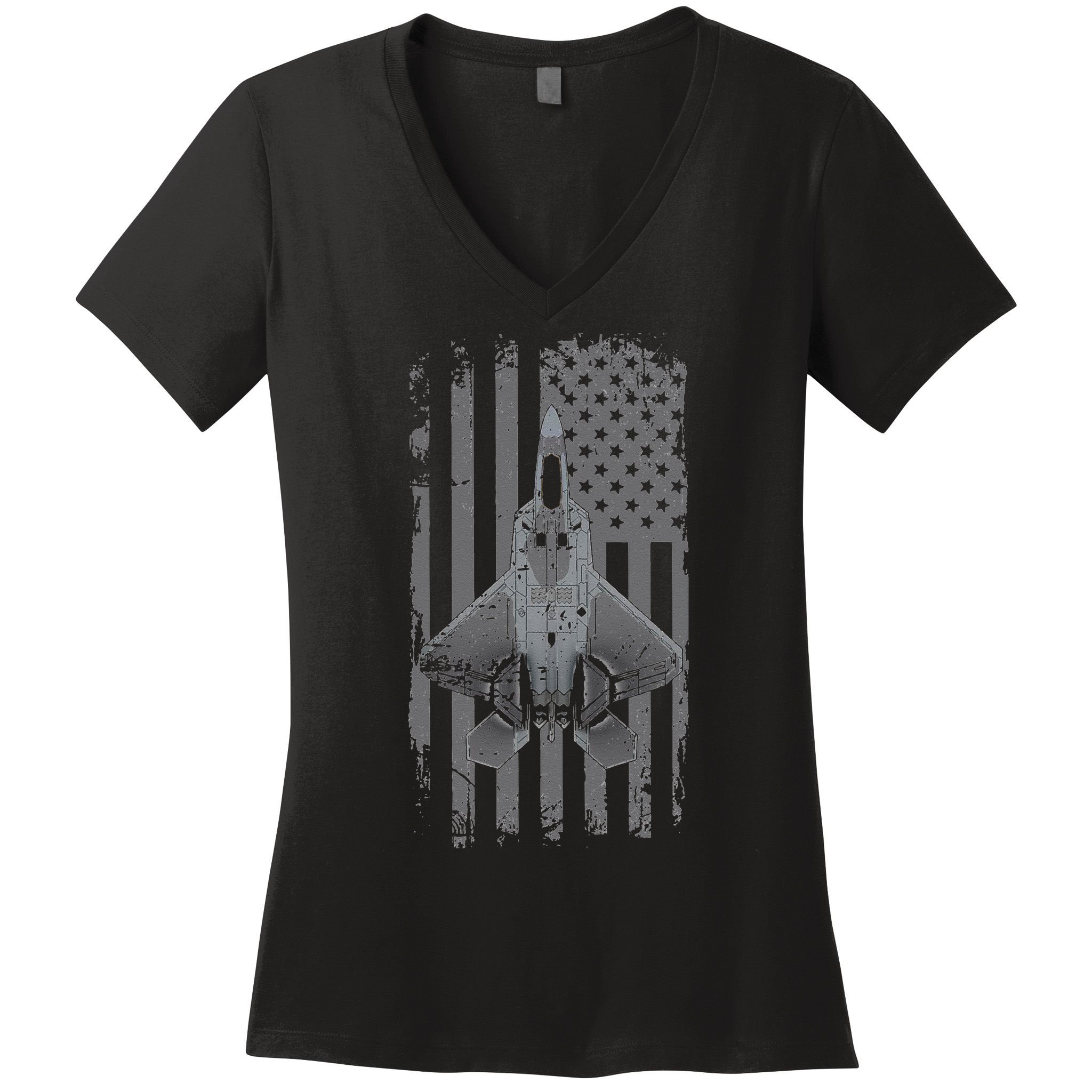 F22 Raptor Military Pilot Women's V-Neck T-Shirt