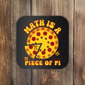 Funny Retro Math Is A Piece Of Pi Teacher Pi Day 3.14 Pie Coaster