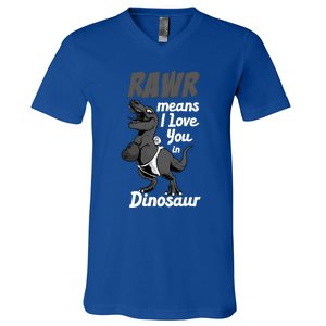 Funny Rawr Means I Love You In Dinosaur Gift Gift V-Neck T-Shirt