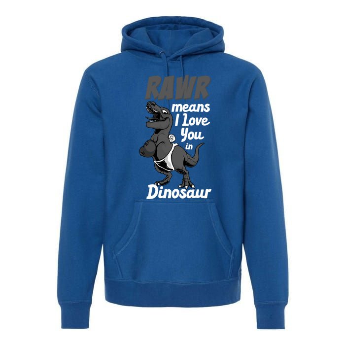 Funny Rawr Means I Love You In Dinosaur Gift Gift Premium Hoodie