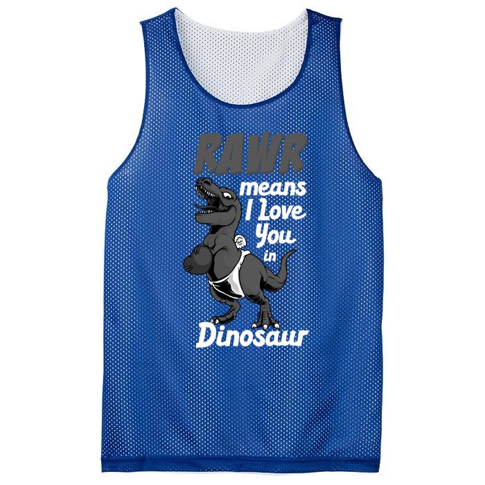 Funny Rawr Means I Love You In Dinosaur Gift Gift Mesh Reversible Basketball Jersey Tank