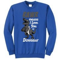 Funny Rawr Means I Love You In Dinosaur Gift Gift Tall Sweatshirt