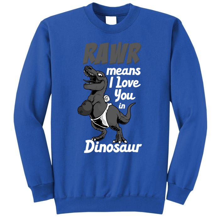 Funny Rawr Means I Love You In Dinosaur Gift Gift Tall Sweatshirt