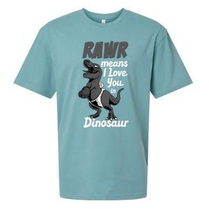 Funny Rawr Means I Love You In Dinosaur Gift Gift Sueded Cloud Jersey T-Shirt