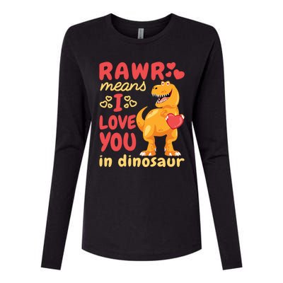 Funny Rawr Means I Love You In Dinosaur Gift Meaningful Gift Womens Cotton Relaxed Long Sleeve T-Shirt