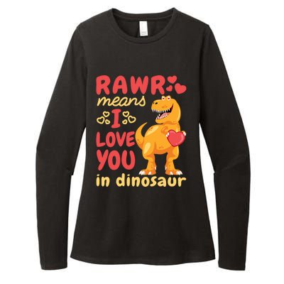 Funny Rawr Means I Love You In Dinosaur Gift Meaningful Gift Womens CVC Long Sleeve Shirt