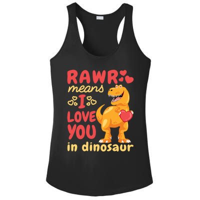 Funny Rawr Means I Love You In Dinosaur Gift Meaningful Gift Ladies PosiCharge Competitor Racerback Tank