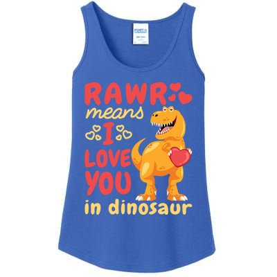 Funny Rawr Means I Love You In Dinosaur Gift Meaningful Gift Ladies Essential Tank