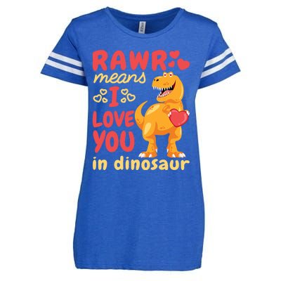 Funny Rawr Means I Love You In Dinosaur Gift Meaningful Gift Enza Ladies Jersey Football T-Shirt