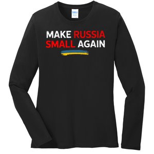 Funny Retro Make Russia Small Again Ladies Long Sleeve Shirt