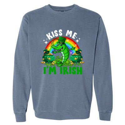 Funny Rainbow Me I’m Irish Shrimp Fish St Patrick’s Day Gift Garment-Dyed Sweatshirt