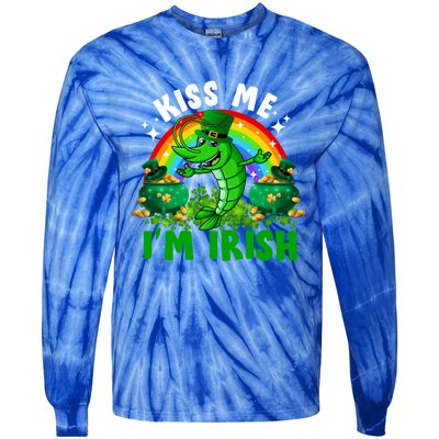 Funny Rainbow Me I’m Irish Shrimp Fish St Patrick’s Day Gift Tie-Dye Long Sleeve Shirt