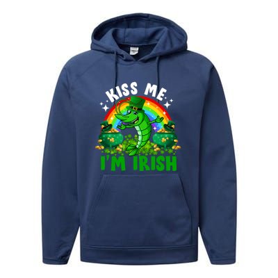 Funny Rainbow Me I’m Irish Shrimp Fish St Patrick’s Day Gift Performance Fleece Hoodie