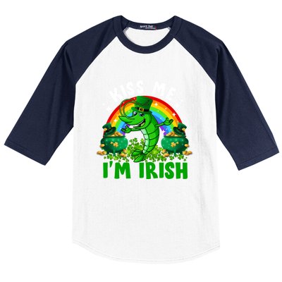 Funny Rainbow Me I’m Irish Shrimp Fish St Patrick’s Day Gift Baseball Sleeve Shirt