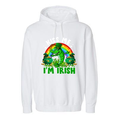 Funny Rainbow Me I’m Irish Shrimp Fish St Patrick’s Day Gift Garment-Dyed Fleece Hoodie