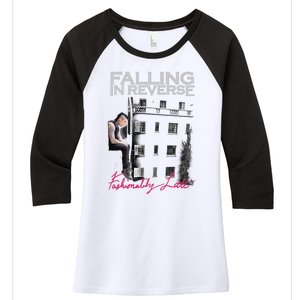 Fallingin Reverse Merchandise Fashionably Late Women's Tri-Blend 3/4-Sleeve Raglan Shirt