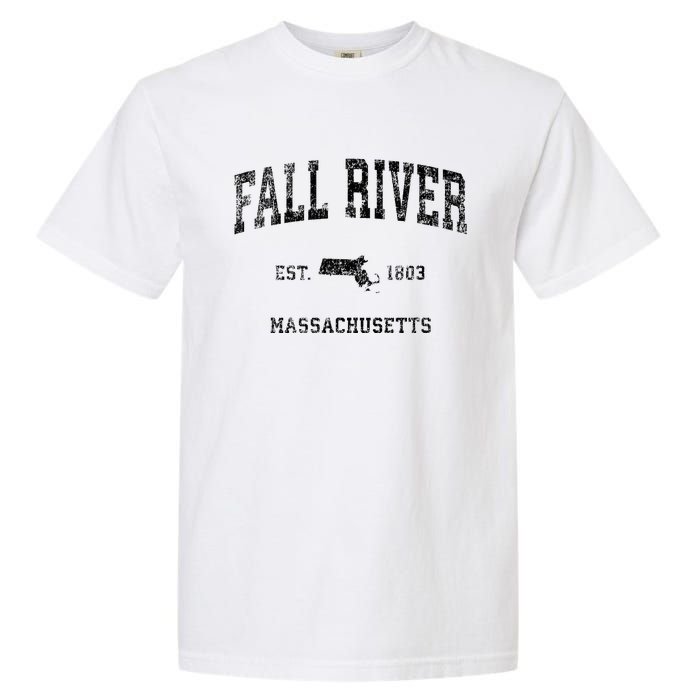 Fall River Massachusetts Ma Vintage Sports Design Black Prin Garment-Dyed Heavyweight T-Shirt