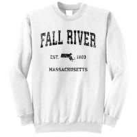 Fall River Massachusetts Ma Vintage Sports Design Black Prin Sweatshirt