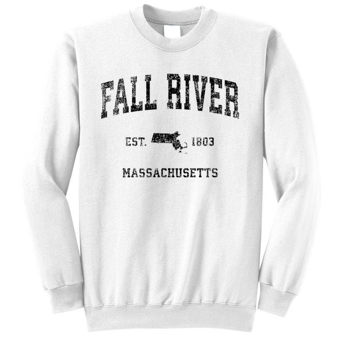 Fall River Massachusetts Ma Vintage Sports Design Black Prin Sweatshirt