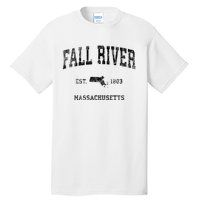 Fall River Massachusetts Ma Vintage Sports Design Black Prin Tall T-Shirt