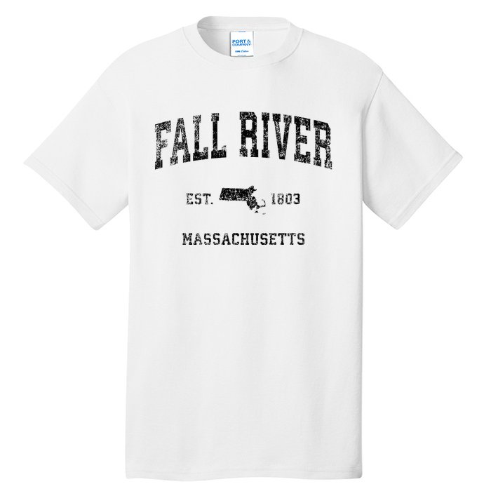 Fall River Massachusetts Ma Vintage Sports Design Black Prin Tall T-Shirt