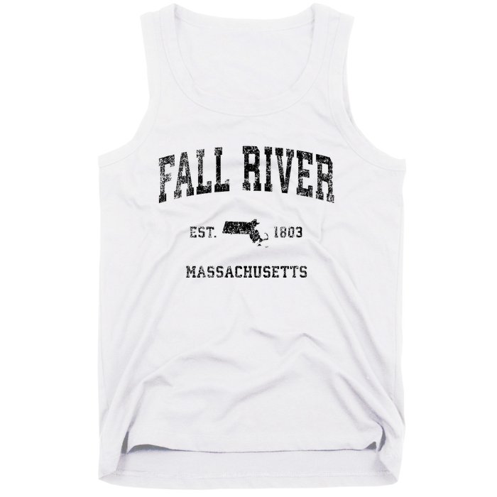 Fall River Massachusetts Ma Vintage Sports Design Black Prin Tank Top