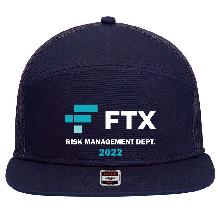 FTX Risk Management Dept 2022 Trading Trader Funny Gift 7 Panel Mesh Trucker Snapback Hat