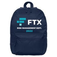 FTX Risk Management Dept 2022 Trading Trader Funny Gift 16 in Basic Backpack