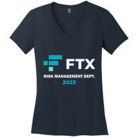 FTX Risk Management Dept 2022 Trading Trader Funny Gift Women's V-Neck T-Shirt