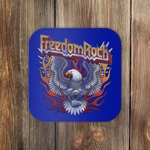 Freedom Rock Motorcycle Usa Eagle 4th July Retro Concert Gift Coaster