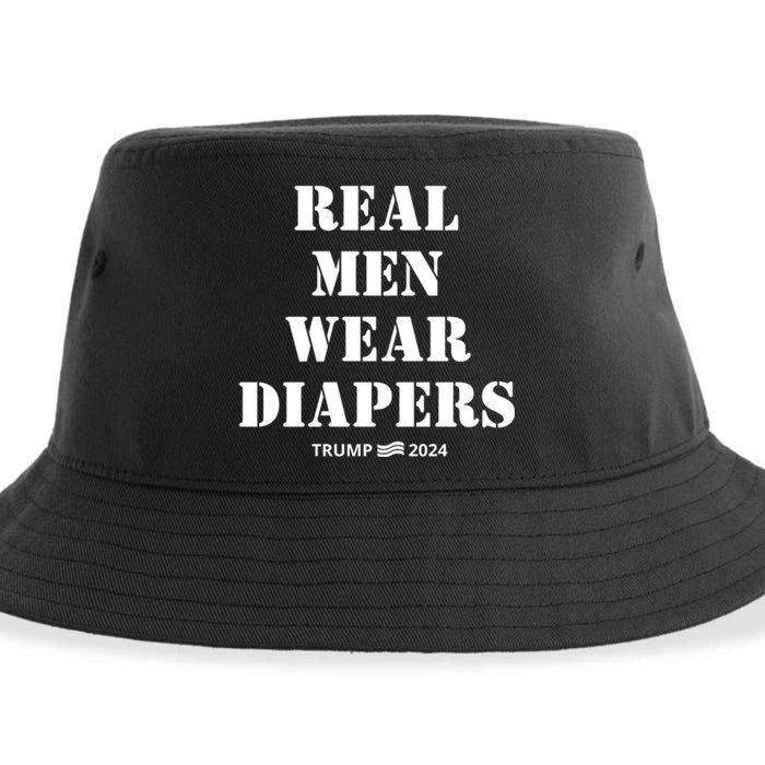 Funny Real M.E.N Wear Diapers Trump 2024 Sustainable Bucket Hat