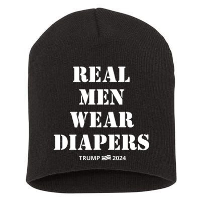 Funny Real M.E.N Wear Diapers Trump 2024 Short Acrylic Beanie