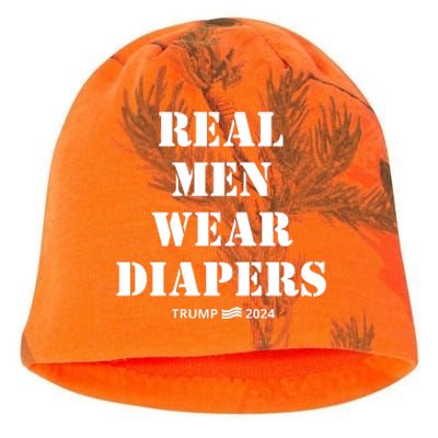 Funny Real M.E.N Wear Diapers Trump 2024 Kati - Camo Knit Beanie