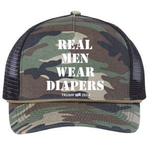 Funny Real M.E.N Wear Diapers Trump 2024 Retro Rope Trucker Hat Cap