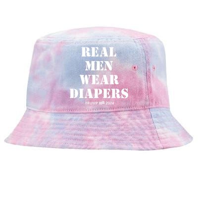 Funny Real M.E.N Wear Diapers Trump 2024 Tie-Dyed Bucket Hat