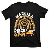 Funny Rainbow Math Is A Piece Of Pi Teacher Pi Day 3.14 Pie T-Shirt