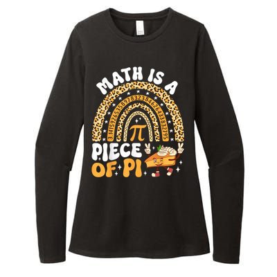 Funny Rainbow Math Is A Piece Of Pi Teacher Pi Day 3.14 Pie Womens CVC Long Sleeve Shirt