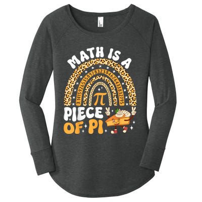 Funny Rainbow Math Is A Piece Of Pi Teacher Pi Day 3.14 Pie Women's Perfect Tri Tunic Long Sleeve Shirt