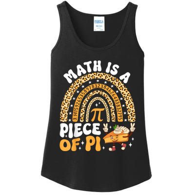 Funny Rainbow Math Is A Piece Of Pi Teacher Pi Day 3.14 Pie Ladies Essential Tank