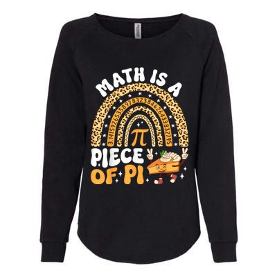 Funny Rainbow Math Is A Piece Of Pi Teacher Pi Day 3.14 Pie Womens California Wash Sweatshirt