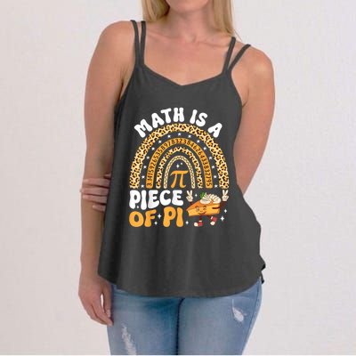 Funny Rainbow Math Is A Piece Of Pi Teacher Pi Day 3.14 Pie Women's Strappy Tank