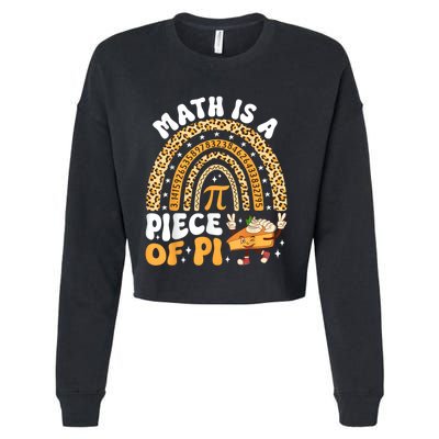 Funny Rainbow Math Is A Piece Of Pi Teacher Pi Day 3.14 Pie Cropped Pullover Crew