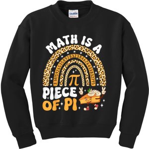 Funny Rainbow Math Is A Piece Of Pi Teacher Pi Day 3.14 Pie Kids Sweatshirt