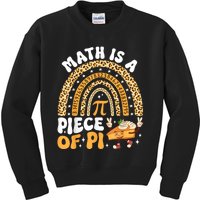 Funny Rainbow Math Is A Piece Of Pi Teacher Pi Day 3.14 Pie Kids Sweatshirt