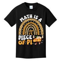 Funny Rainbow Math Is A Piece Of Pi Teacher Pi Day 3.14 Pie Kids T-Shirt