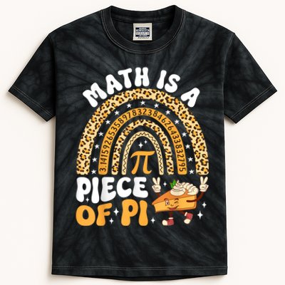 Funny Rainbow Math Is A Piece Of Pi Teacher Pi Day 3.14 Pie Kids Tie-Dye T-Shirt