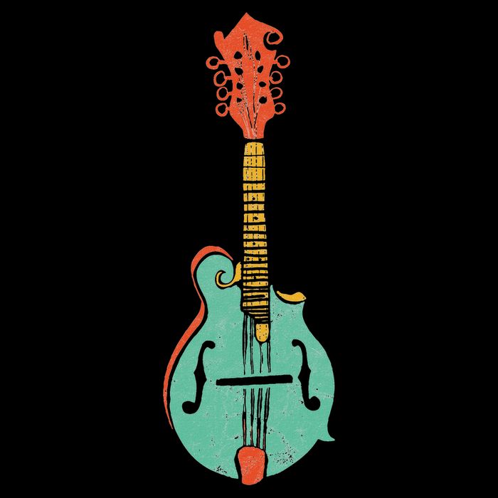 Funky Retro Mandolin Minimalist String Instrument Mousepad